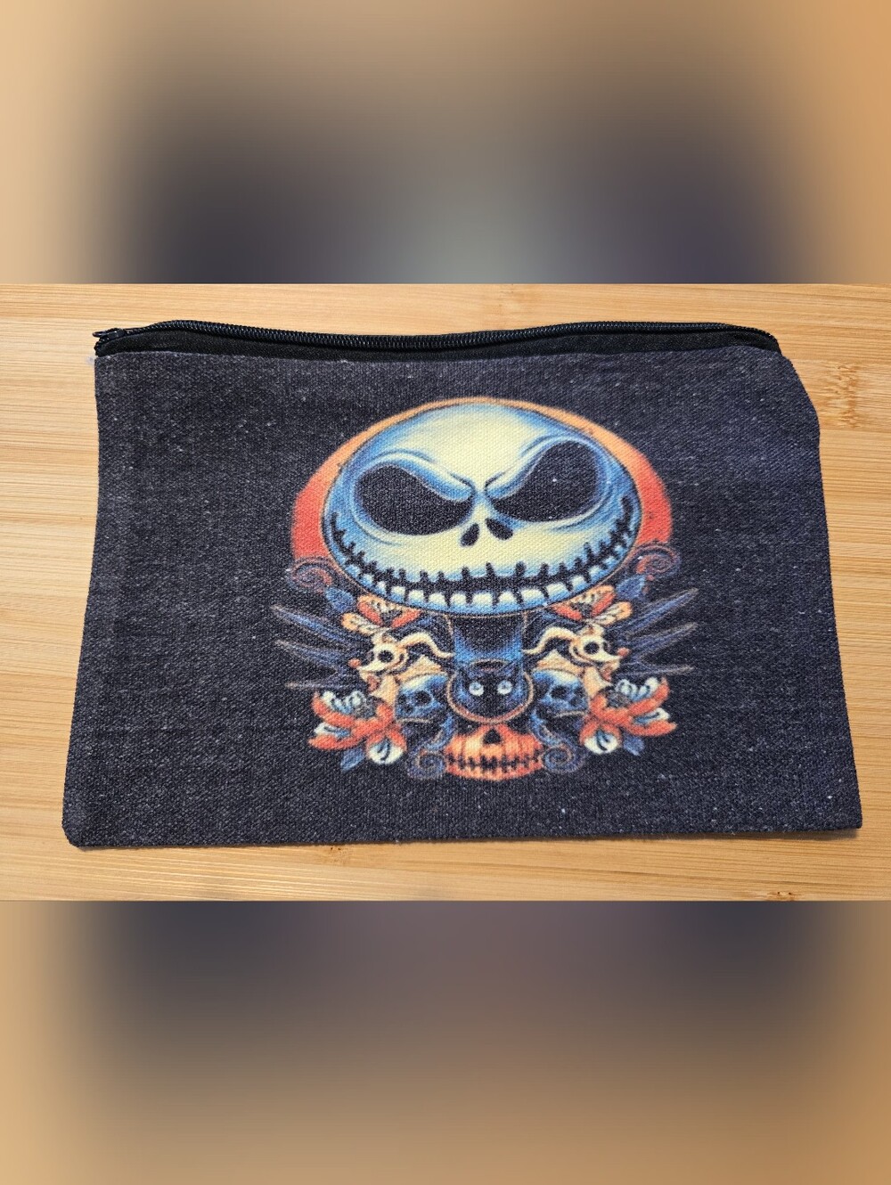 ☠️🎄Nightmare Before Christmas Jack Skellington Pouch Makeup Bag Canvas NWOT
